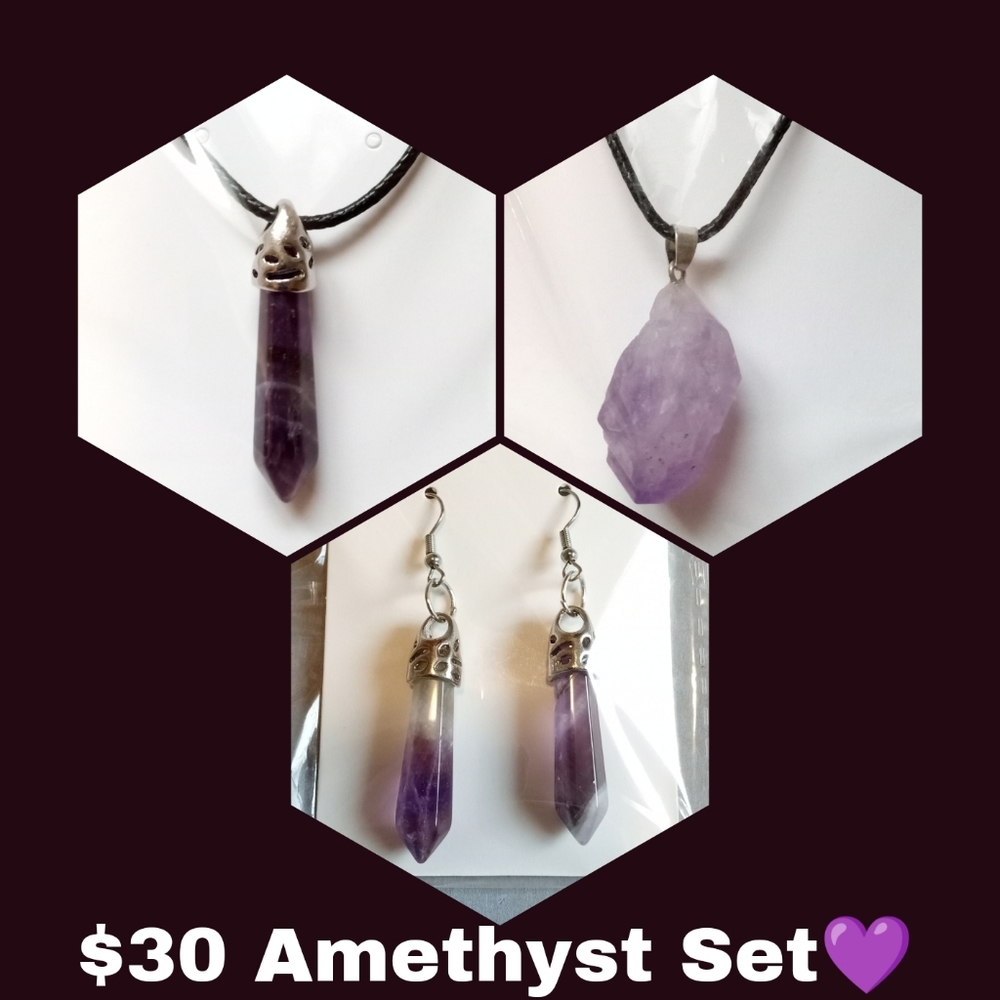 Amethyst Necklaces and Earring Set